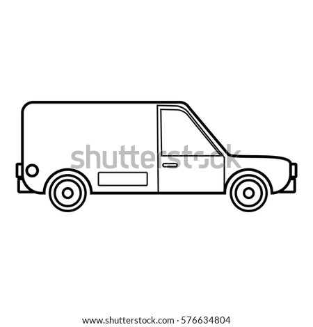 Delivery car icon. Outline illustration of delivery car  icon for web