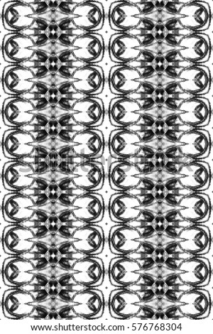 Seamless melting black and white rectangle symmetrical artistic vertical pattern for textile, design and backgrounds. Aspect ratio 3:2