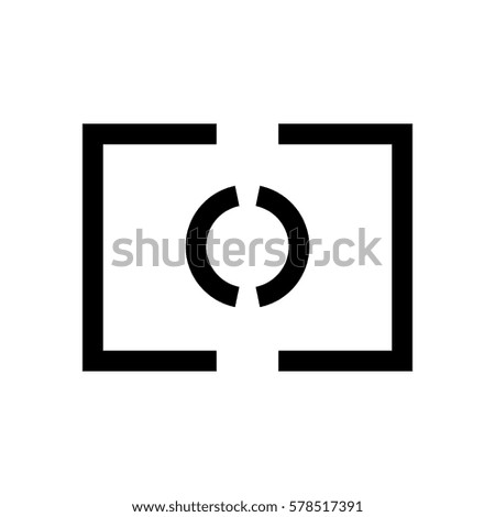 Photo focus mini line, icon, background and graphic. The icon is black and white, linear  flat, vector, pixel perfect, minimal, suitable for web and print. 