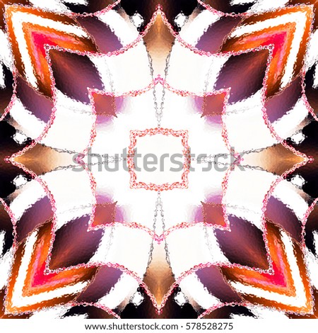 Melting colorful symmetrical abstract square pattern for textile, ceramic tiles and design. Aspect ratio 1:1