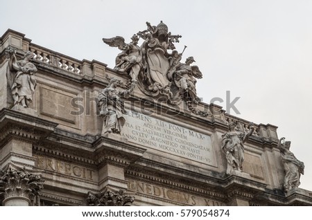 The Trevi Fountain in Rome is the worlds largest Baroque fountain and a famous landmark of the city