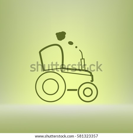 Tractor vector sketch icon isolated. Hand drawn tractor icon. Sketch icon for infographic, website or app.