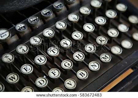 Old typewriter closeup of keys