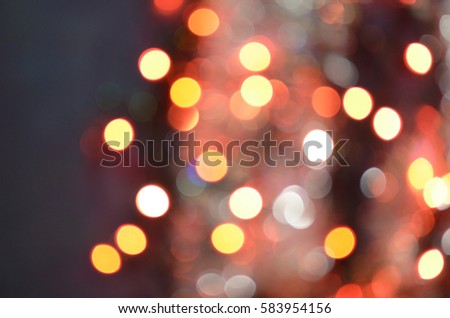City night light blur bokeh background. Colorful circles of light 