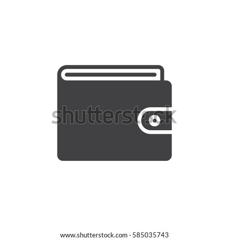 Wallet, purse icon vector, filled flat sign, solid pictogram isolated on white. Symbol, logo illustration