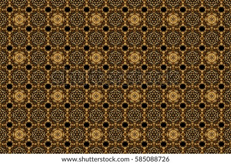 Raster luxury gold pattern. Golden seamless pattern on a black background.