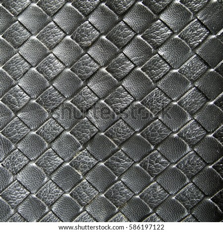 Black woven leather