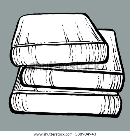 Black and white books | Ink graphic