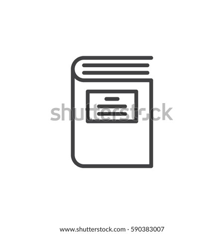 Book line icon, outline vector sign, linear style pictogram isolated on white. Symbol, logo illustration. Editable stroke. Pixel perfect