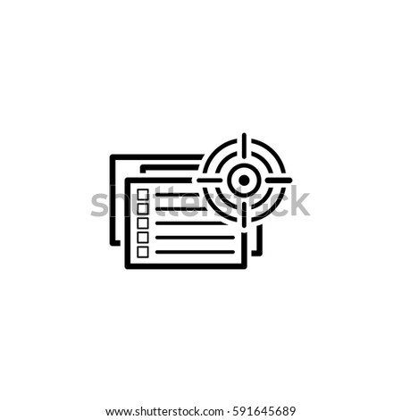 The List of Goals Icon. Business Concept. Flat Design. Isolated Illustration.