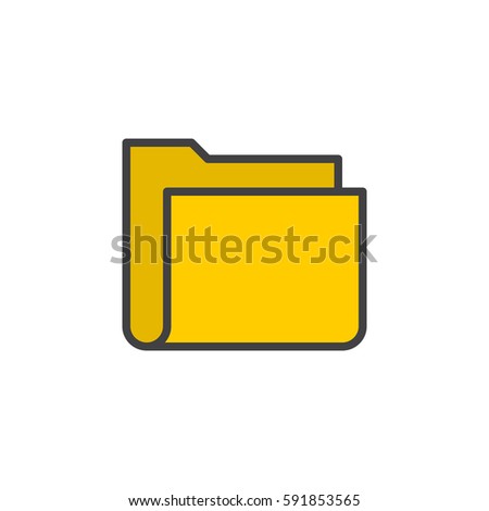 File folder line icon, filled outline vector sign, linear colorful pictogram isolated on white. Symbol, logo illustration. Editable stroke. Pixel perfect