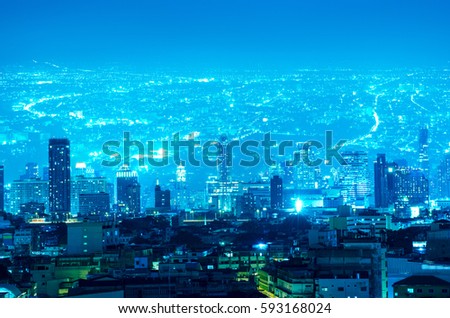night modern city for background