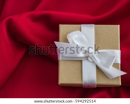 Wrapped vintage gift box. Copy space.