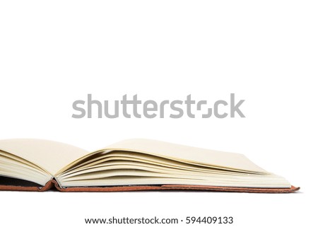 Open book isolated on white background.