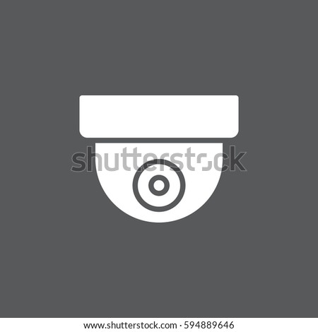 Surveillance dome camera icon vector, filled flat sign, solid white pictogram. Symbol, logo illustration. Pixel perfect