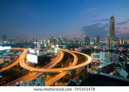 Bangkok Expressway and Highway top view in Bangkok, Thailand.