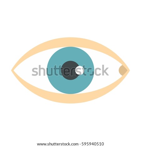 Healthy eye icon. Flat illustration of healthy eye vector icon isolated on white background