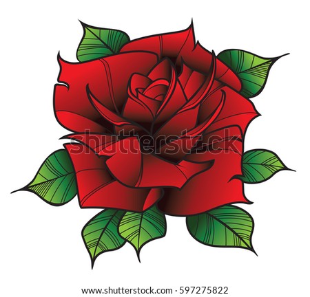 Flower rose. Isolated on white background. Vector illustration.