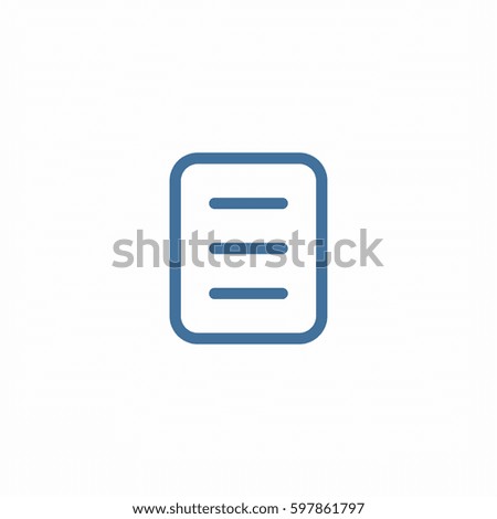 List paper icon. Written page vector