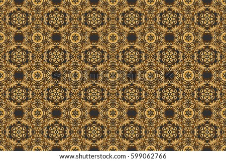 Realistic abstract golden seamless pattern. Elegant light and shine raster template on gray background. Raster golden gradient seamless texture. Metallic elements for frame, ribbon, banner, mandalas.