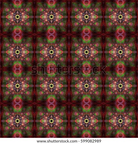 Intricate abstract background made of psychedelic looking interconnected rings,seamless pattern ideal for any kind of fabric,print or any other creative use,in shining colors