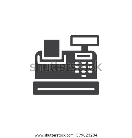 Cash register icon vector, filled flat sign, solid pictogram isolated on white. Symbol, logo illustration. Pixel perfect