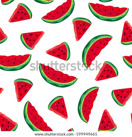 Pattern of watermelon slices.Vector illustration.
