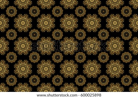 Luxury gold seamless pattern with stars. Raster gold star pattern, star decorations, golden grid on a black background.