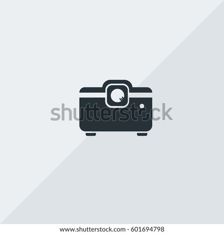Projector Vector Icon, The outlined symbol of projector. Simple, modern flat vector illustration for mobile app, website or desktop app   