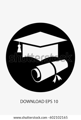 Graduation cap icon, Vector
