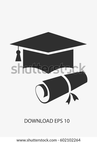 Graduation cap icon, Vector