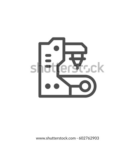 Conveyor equipment line icon isolated on white