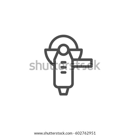 Angle grinder line icon isolated on white