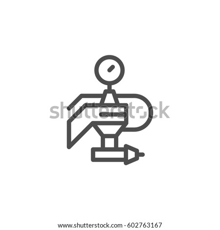 Painting machine part line icon isolated on white