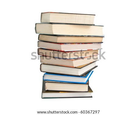 Stack of books isolated on white