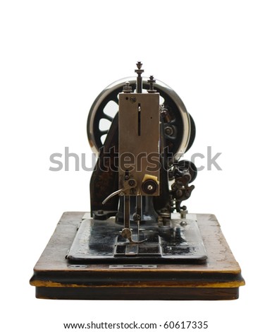 Old sewing machine  isolated on a white background