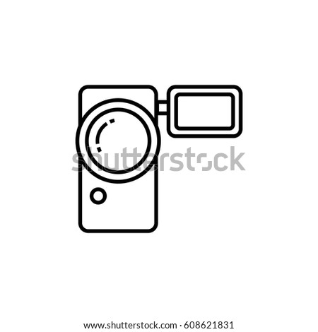 Camcorder outline icon. Hand camera. 