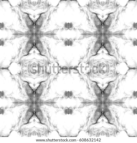 Hand painted black and white marble pattern. Seamless ink texture