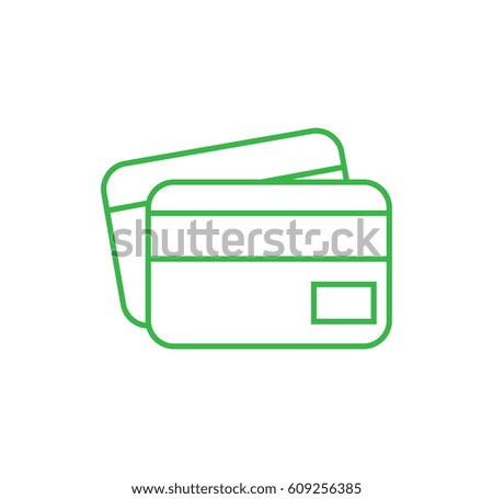 credit card icon. Linear style. Isolated vector.