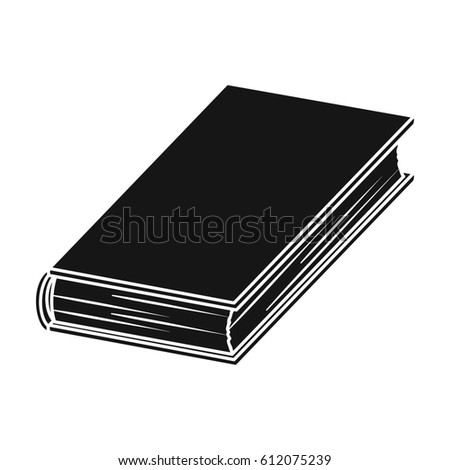Black book icon in black style isolated on white background. Books symbol stock bitmap illustration.