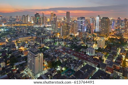 twilight of bangkok city, thailand