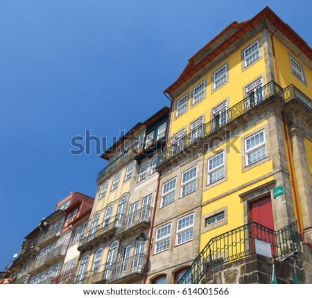 facade in Oporto, Portugal, Europe.