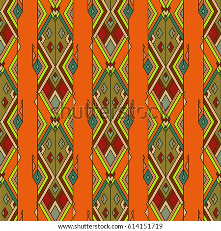 Vector Tribal vintage ethnic seamless pattern. Aztec, mexican, navajo, african motif