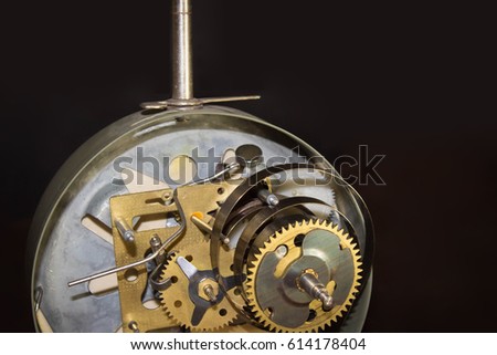 Macro shot of clockwork gears inside the watch