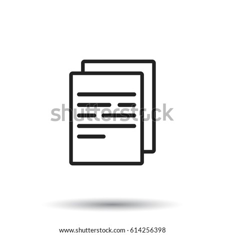 Document icon vector flat illustration. Isolated documents symbol. Paper page graphic design pictogram