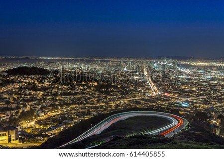 Image taken at Twin Peaks San Francisco at Night.