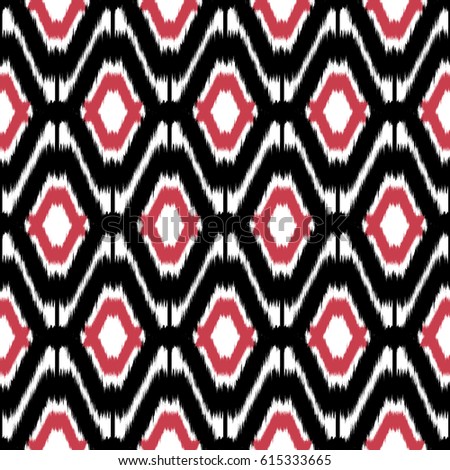 Ikat Seamless Pattern Design for Fabric.