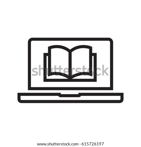 E-Book line flat vector icon for mobile application, button and website design. Illustration isolated on white background. EPS 10 design, logo, app, infographic.