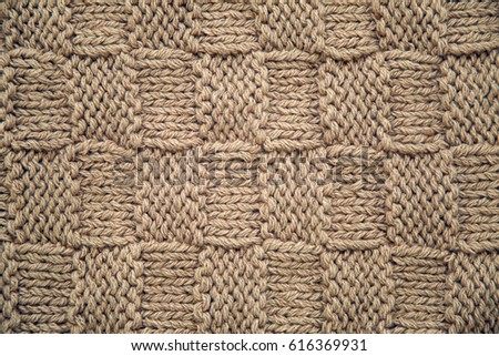 crochet square pattern of brown wool handmade