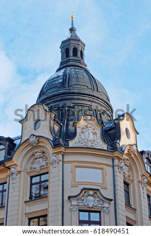 Germany Leipzig, classic building dome
